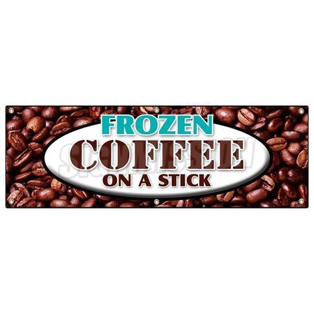 Signmission FROZEN COFFEE ON A STICK BANNER SIGN iced frozen frappuchino popsicle B-72 Frozen Coffee On A Stick